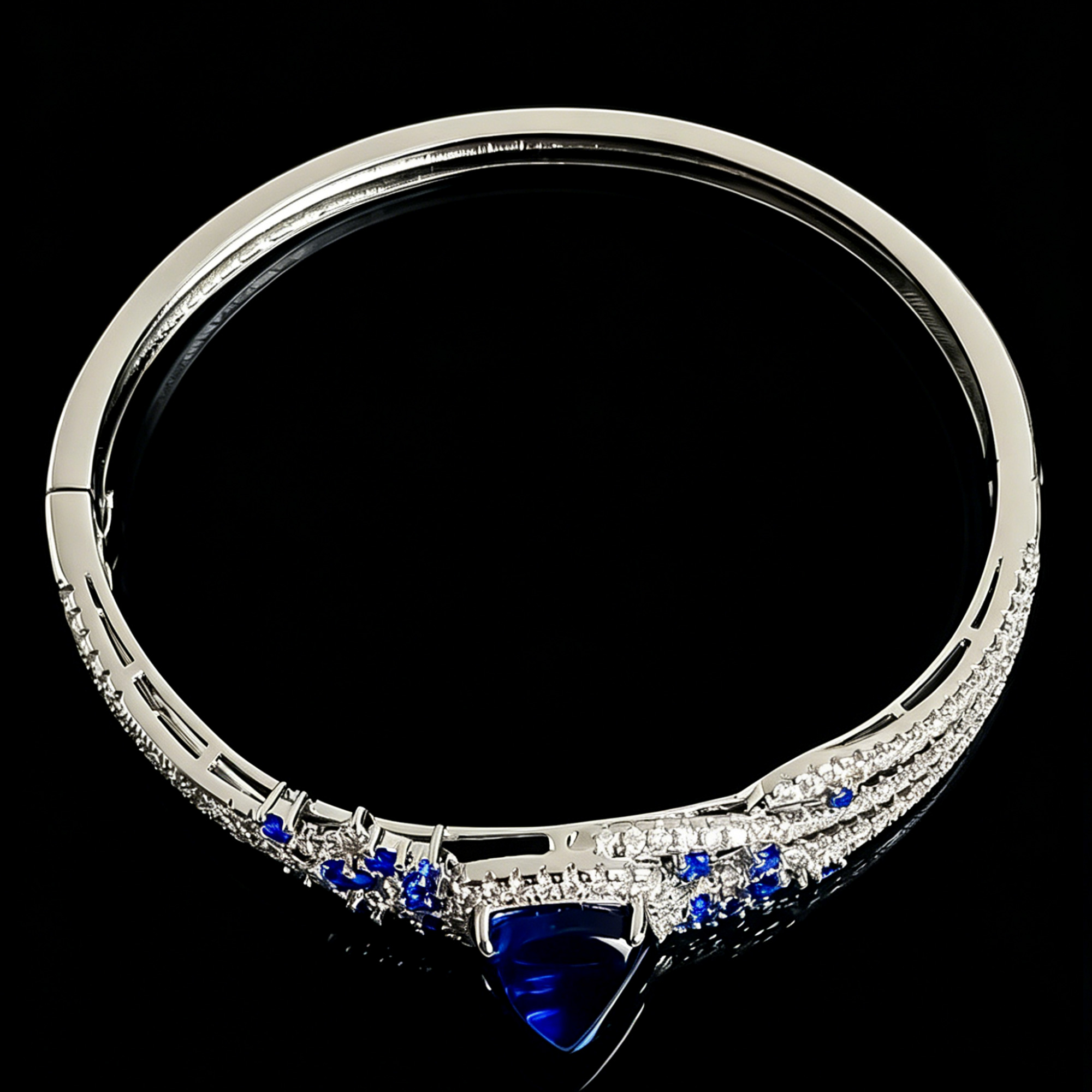 Royal Blue Gemstone Women's Bangle Bracelet 04 Destiny Secret