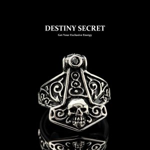 Viking Anchor Skull Men's Titanium Ring