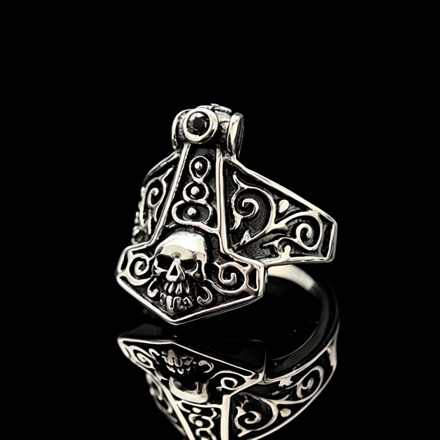 Viking Anchor Skull Men's Titanium Ring 02 Destiny Secret