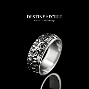 Viking Wolf Men's Titanium Ring 01 Destiny Secret