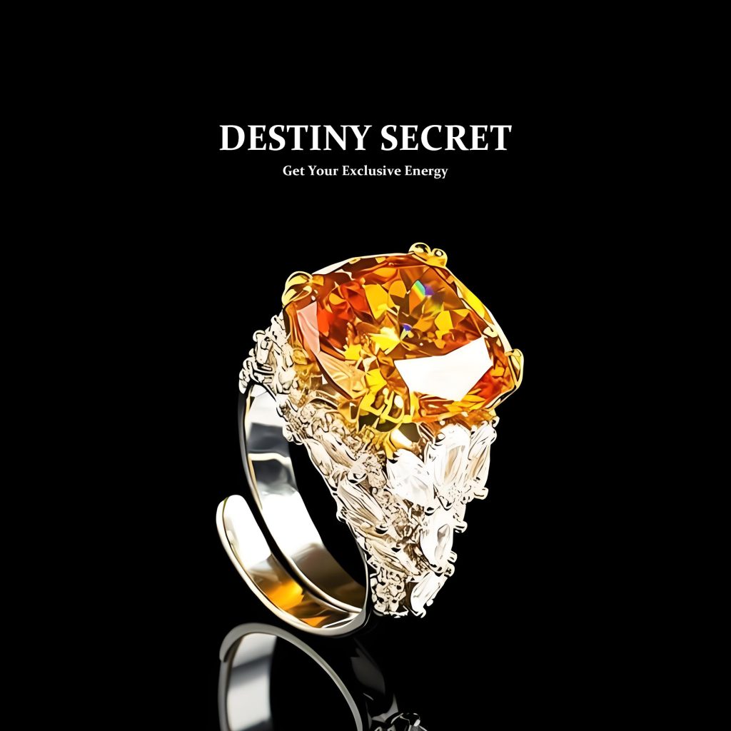 Yellow Orange Gemstone Women's Cocktail Ring 01 Destiny Secret