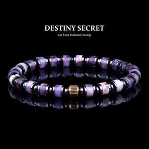 Destiny Secret Amethyst Beaded Bracelet 6mm with Hematite Spacers