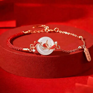 Destiny Secret Koi Fish Hetian Jade Peace Buckle Bracelet, spiritual abundance healing talisman jewelry