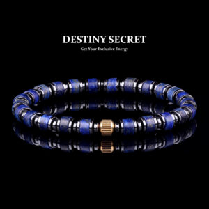 Destiny Secret Lapis Lazuli Beaded Bracelet 6mm with Hematite Spacers