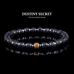 Destiny Secret Lava Stone Beaded Bracelet 6mm with Hematite Spacers