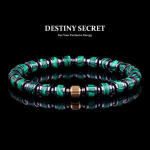 Destiny Secret Malachite Beaded Bracelet 6mm with Hematite Spacers
