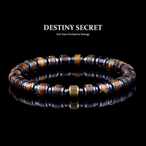 Destiny Secret Tiger Eye Beaded Bracelet 6mm with Hematite Spacers